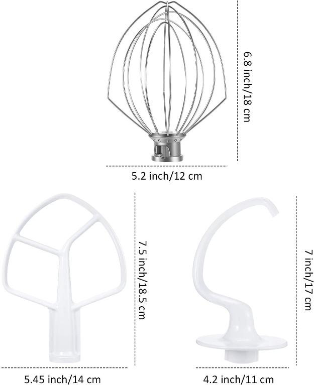 Wire Whip Attachment for Tilt-Head Stand Mixer for KitchenAid K5AWW 5 Quart  KSM50, KSM5 Egg Cream Stirrer Accessories