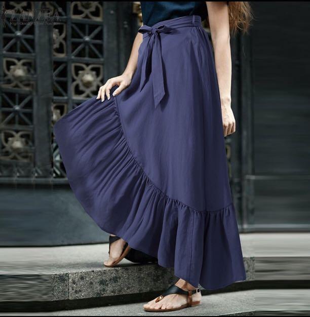 Blue pleated skirt 5xl discount