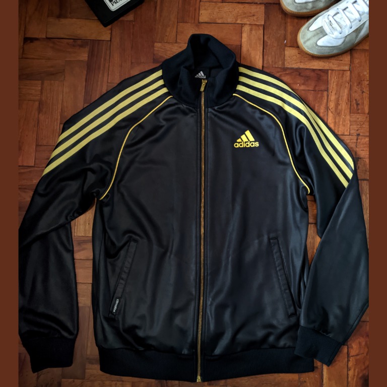 Adidas Black and Gold Climalite Track Jacket, Men's Fashion, Coats, Jackets and Outerwear on