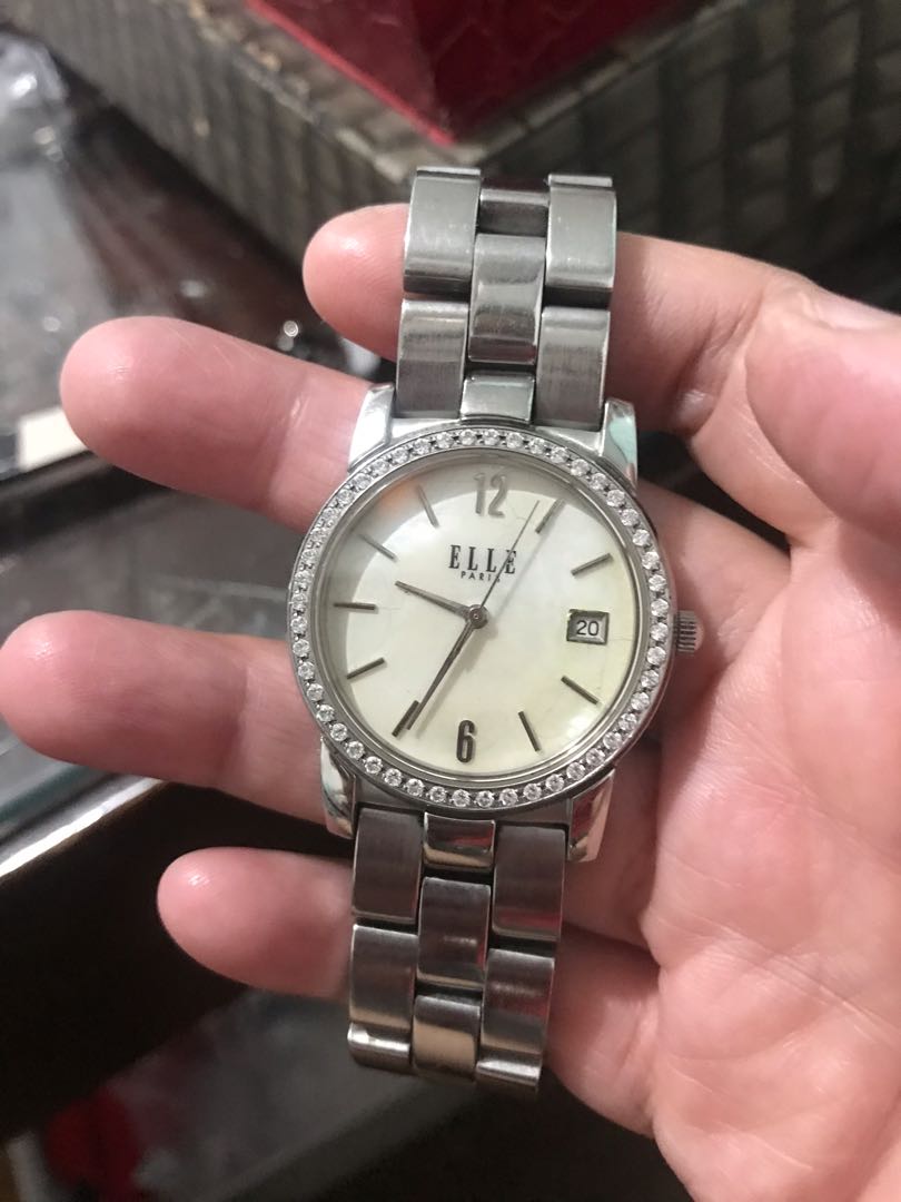 Authentic Elle Paris Diamond Ladies Watch Mother Of Pearl
