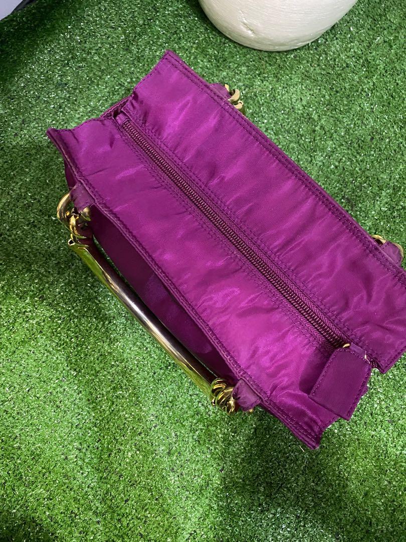 Authentic Prada Nylon in Pink with Gold Chain, Luxury, Bags & Wallets