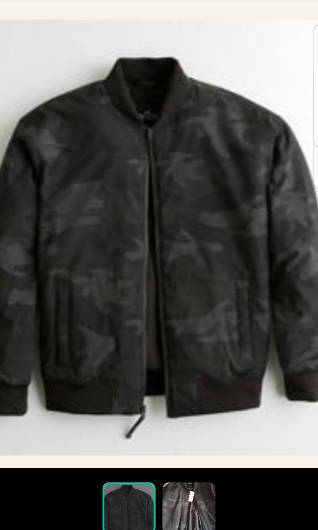 hollister camo bomber jacket