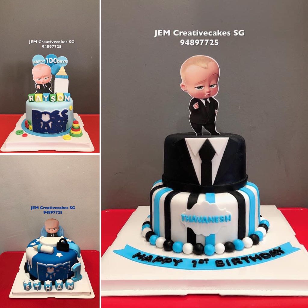 Two Tier Boss Baby Cake | 1st Birthday Cake | Order Custom Cakes in  Bangalore – Liliyum Patisserie & Cafe