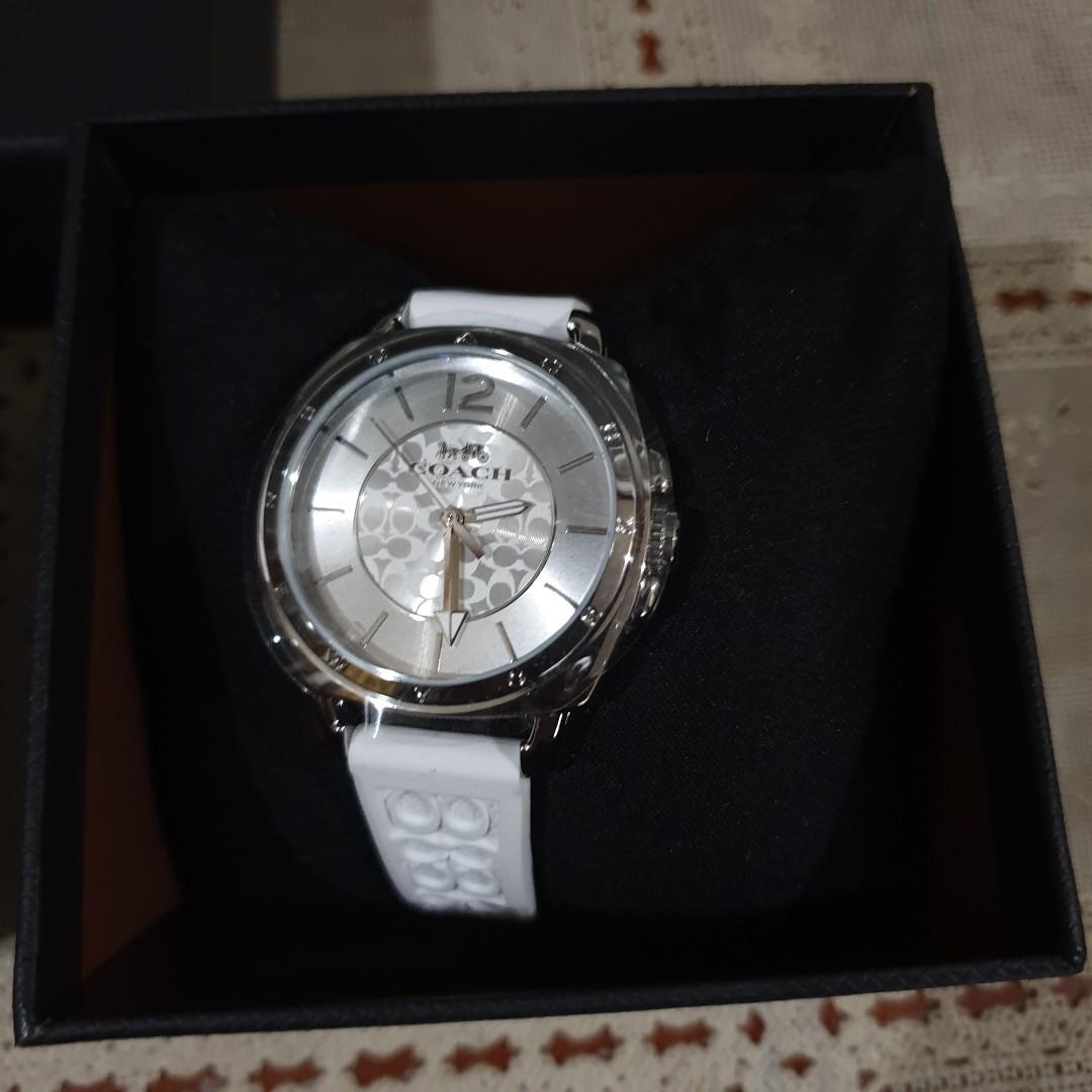 coach boyfriend watch white