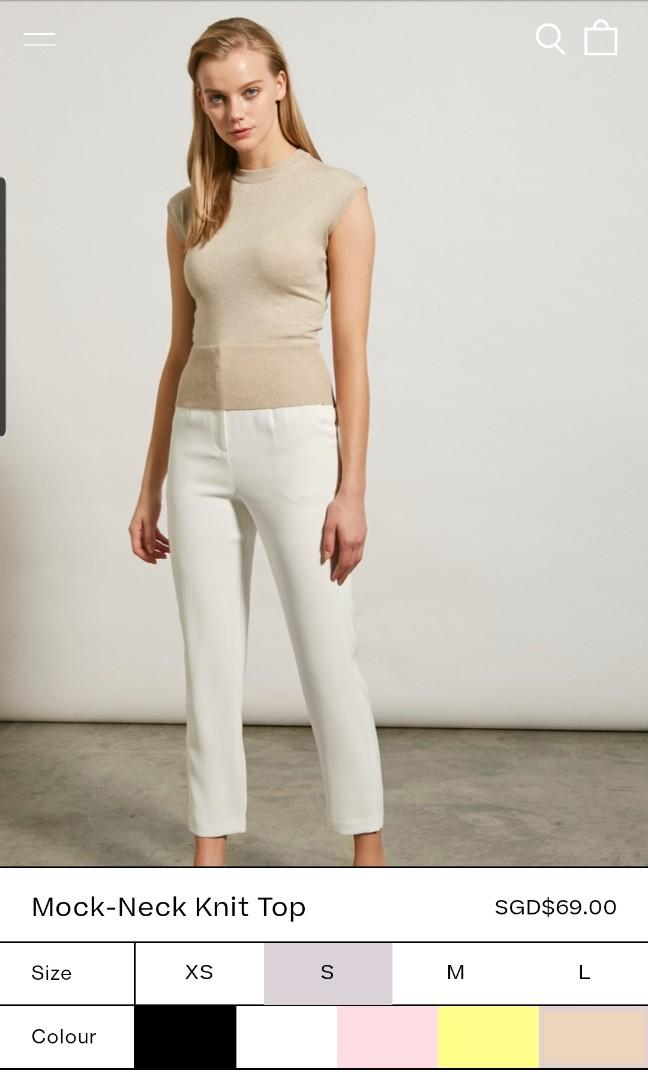 mock neck knit top
