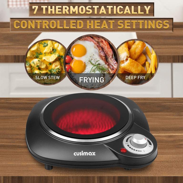Cusimax CMIP-B112 1200W Electric Infrared Cooktop Portable Single Ceramic Hot  Plate, TV u0026 Home Appliances, Kitchen Appliances, BBQ, Grills u0026 Hotpots on  Carousell