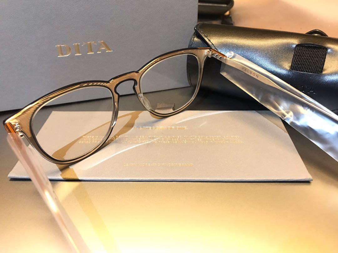 Dita Eyewear FALSON glasses DTX105 black gold new, 男裝, 手錶及 