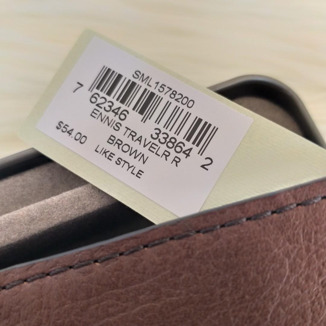 Fossil Ennis Rfid Traveler Wallet Brown- SML 1578200, Fesyen ...