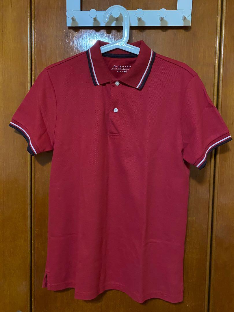 Giordano red polo on sale shirt
