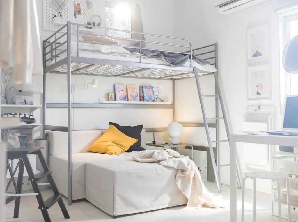 Ikea Grey Svarta Loft Bed Furniture Beds Mattresses On Carousell