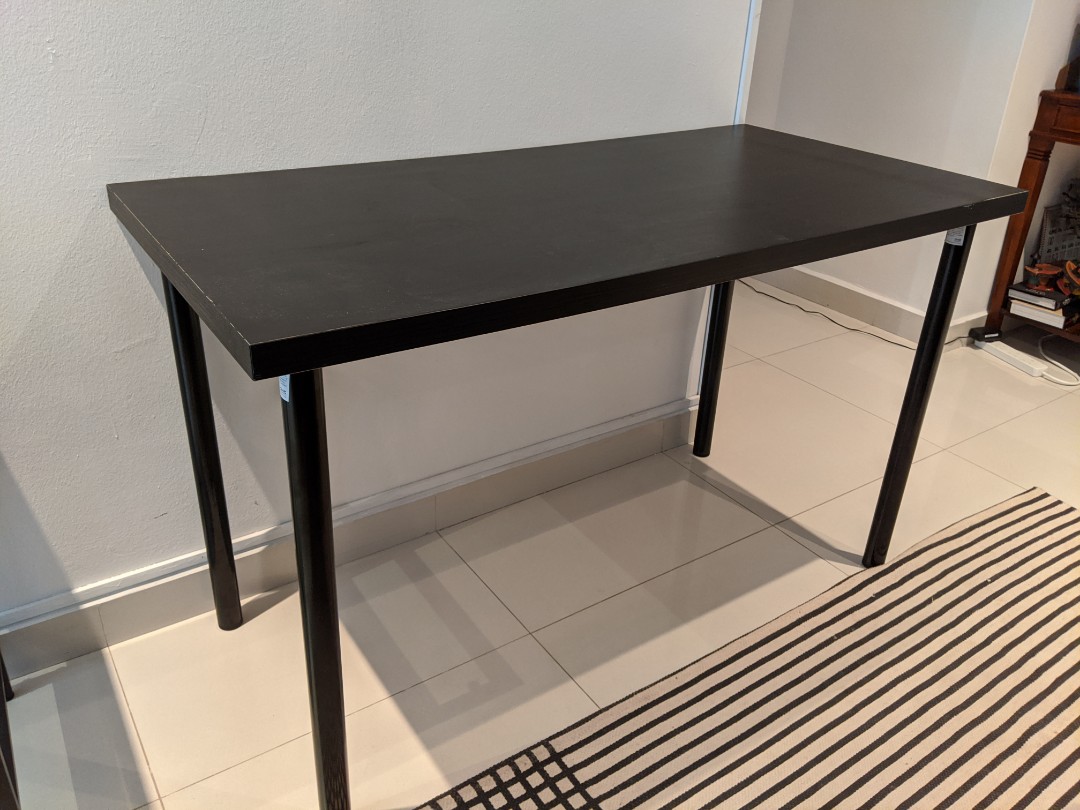 Ikea Linnmon black table, Furniture & Home Living, Furniture, Tables