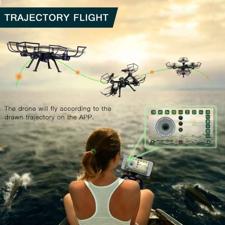 J101 Drones with Camera for Adults Beginners Kids Toys Gifts JoyGeek FPV RC Remote Control Quadcopter Aircraft Wifi Live Video Altitude Hover 3D VR Headless Mode Easy Fly Photography Drones on Carouse...