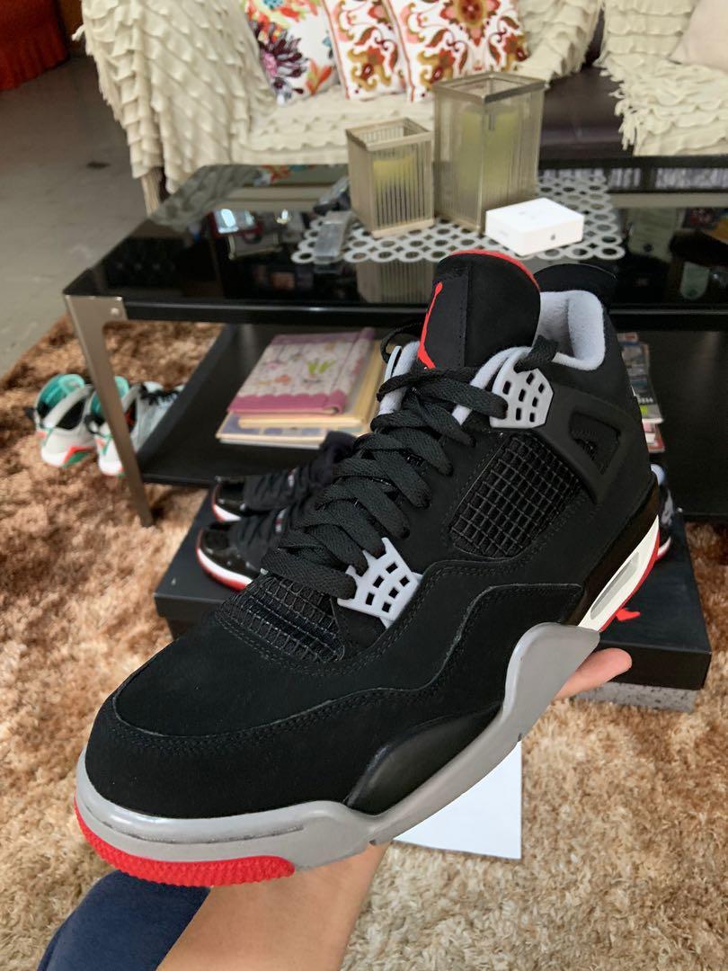 Jordan 4 “Breds” 2019, Men's Fashion 