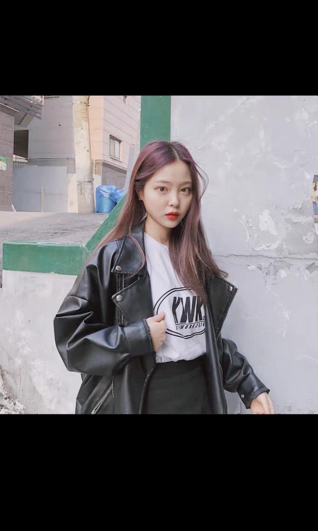 korean style leather jacket