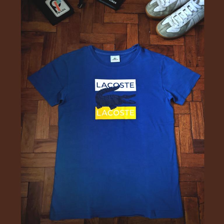 Lacoste Blue Crocodile Logo Tee Men S Fashion Clothes Tops On Carousell