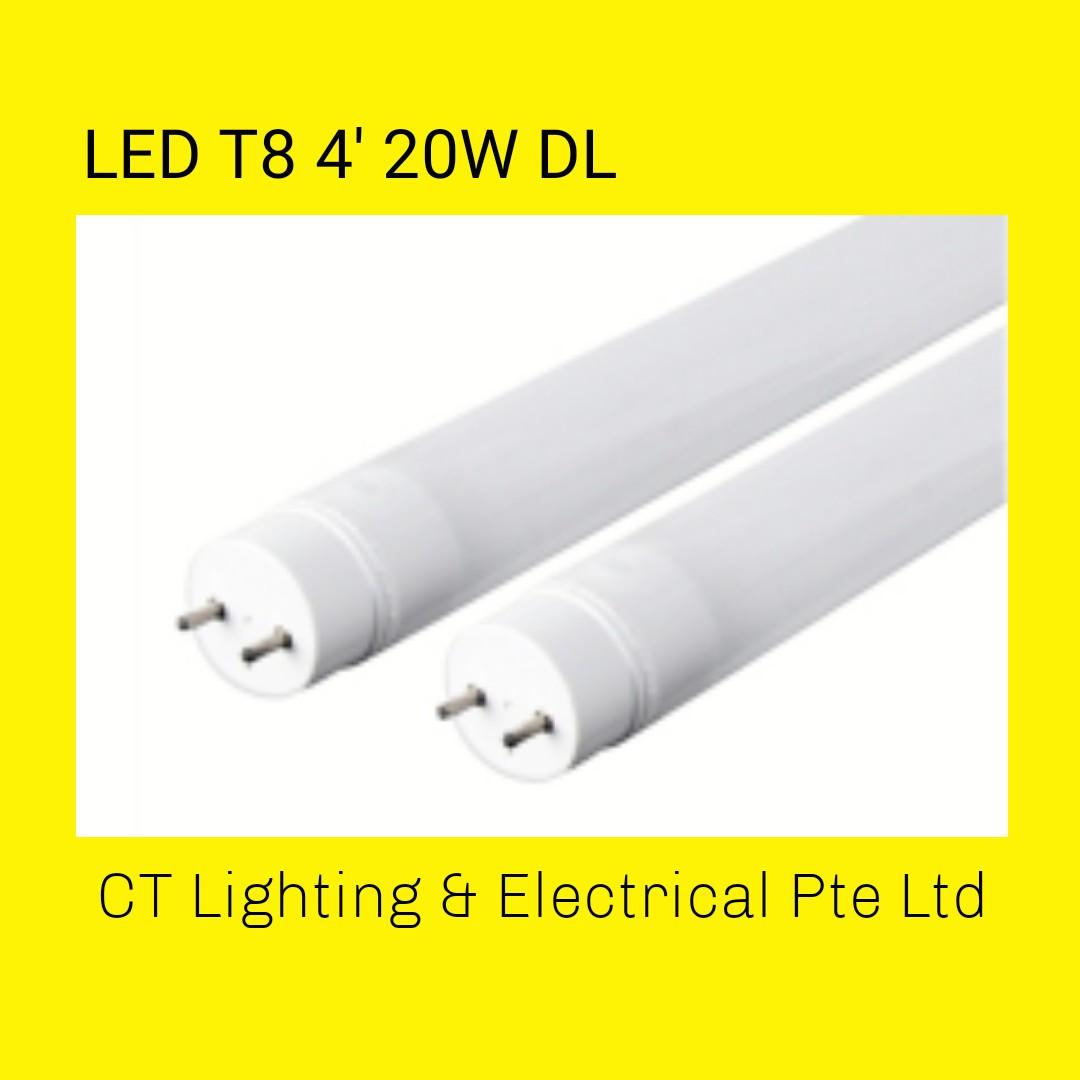 LED T8 4 feet tube 20W DL, Furniture & Home Living, Lighting & Fans ...