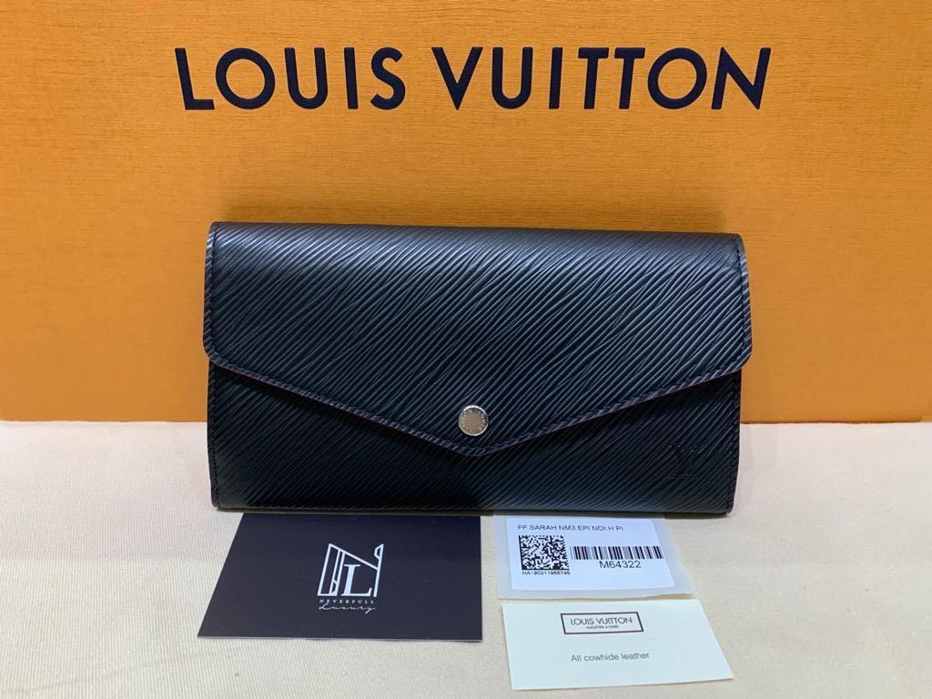 Auth Louis Vuitton Epi Portefeuille Sarah M60318 Long Wallet Leather Gray  103111