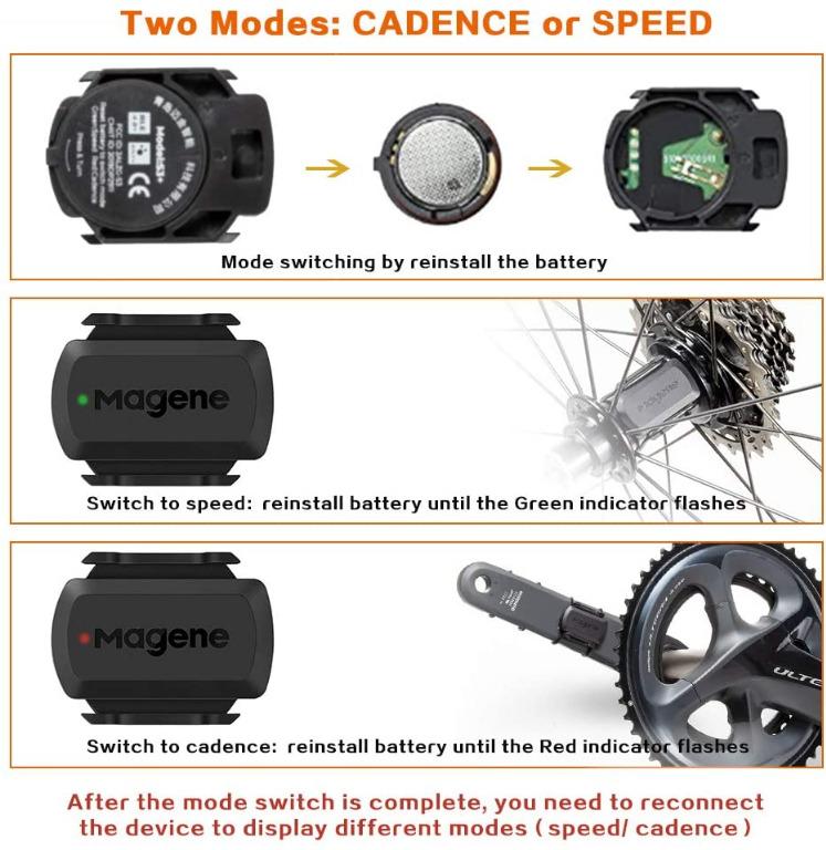 462025 Magene S3 Gemini 210 Bike Speed Cadence ANT Bluetooth Sensor for Garmin Edge 810 820 830 840 510 520 530 540 1030 Wahoo Elemnt BOLT Bryton Rider 760 530 Sports Equipment Bicycles Parts Parts Ac...