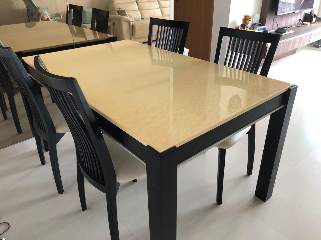 Price To Clear Marble Top Dining Table And Chairs Furniture Tables Chairs On Carousell