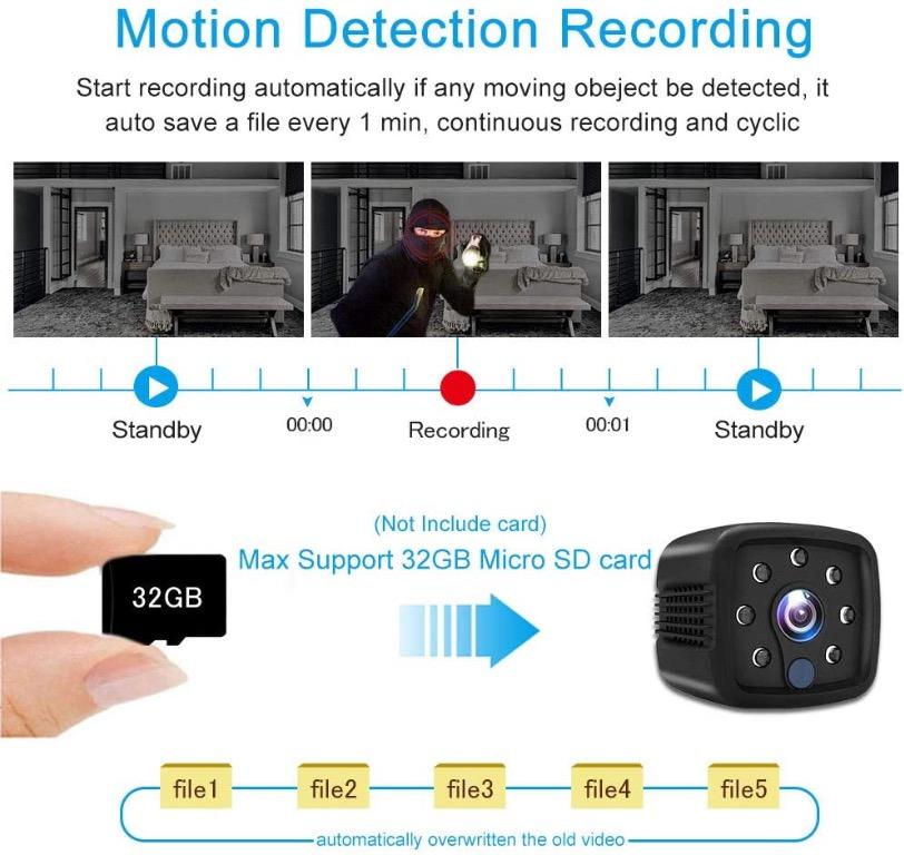 8 hours recording spy camera outlet