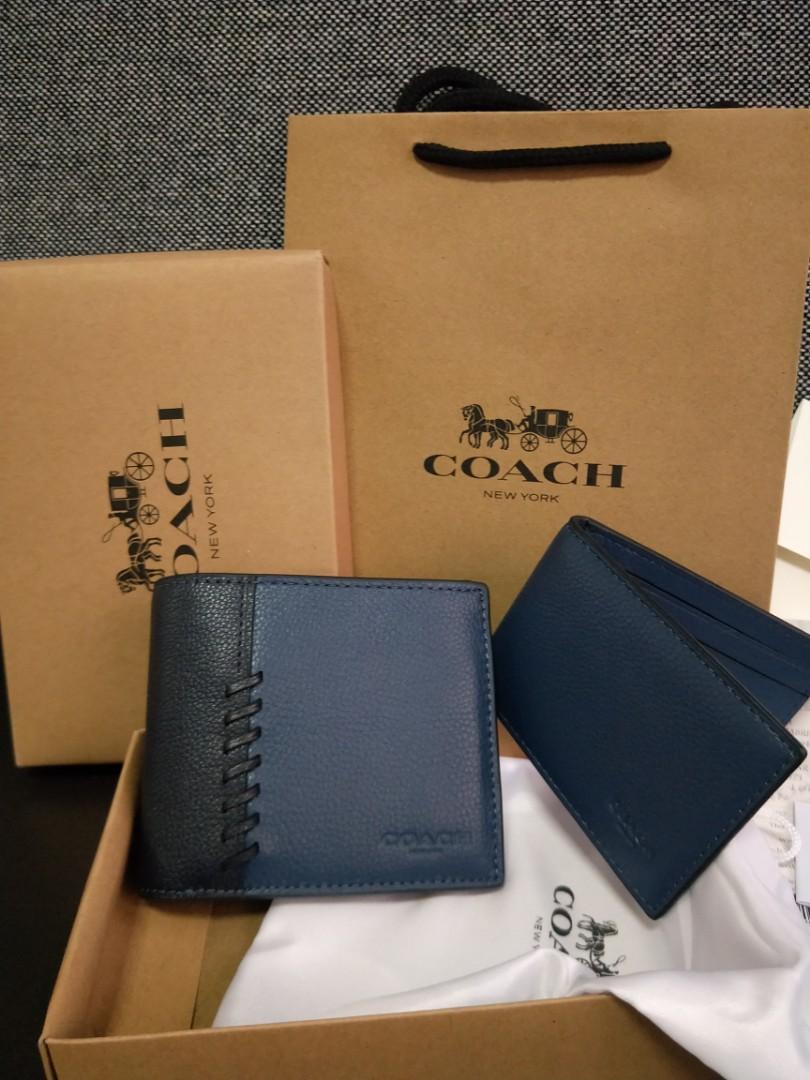 coach navy blue wallet