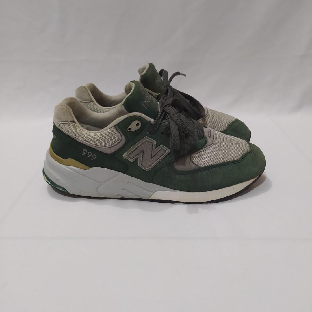 New balance 999 Green army Reflective Fesyen Pria Sepatu