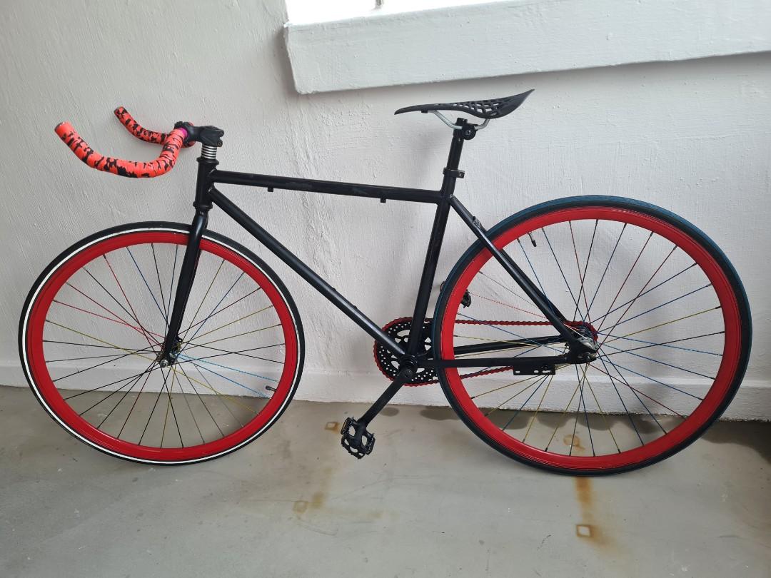 Black and red hot sale fixie