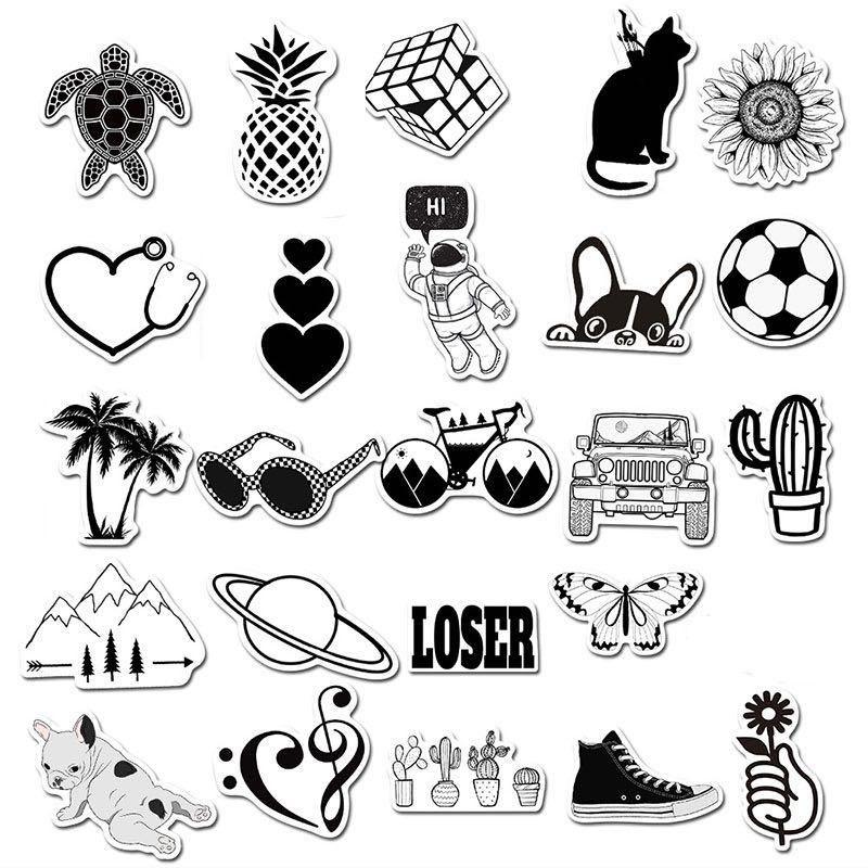 Black and White VSCO Stickers Printable