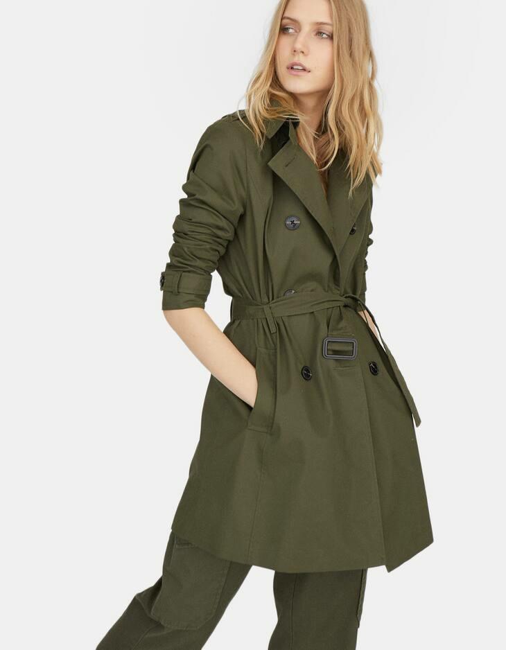 Stradivarius lapel collar trench coat hotsell