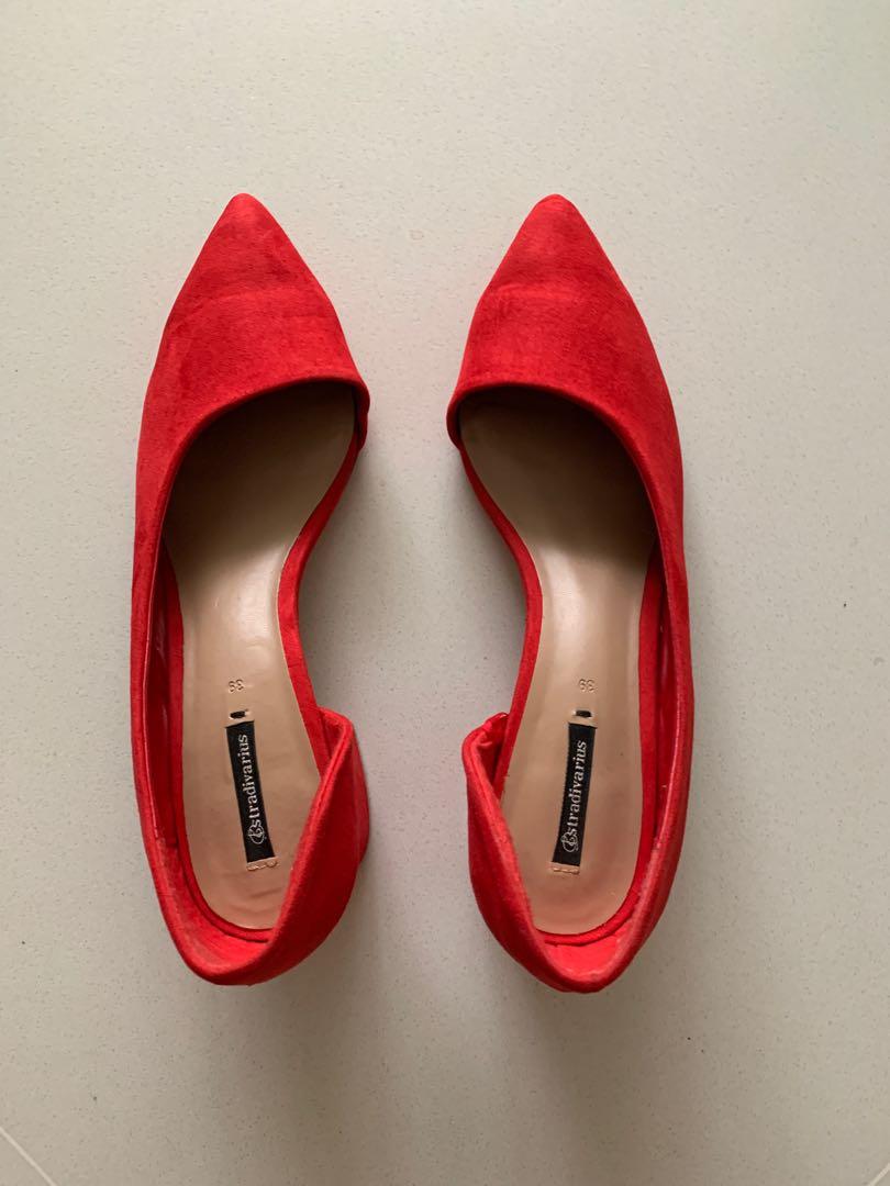 stradivarius red shoes