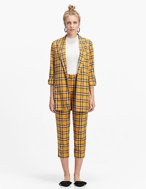 Carousell Stradivarius Plaid Pants Stradivarius Yellow Plaid