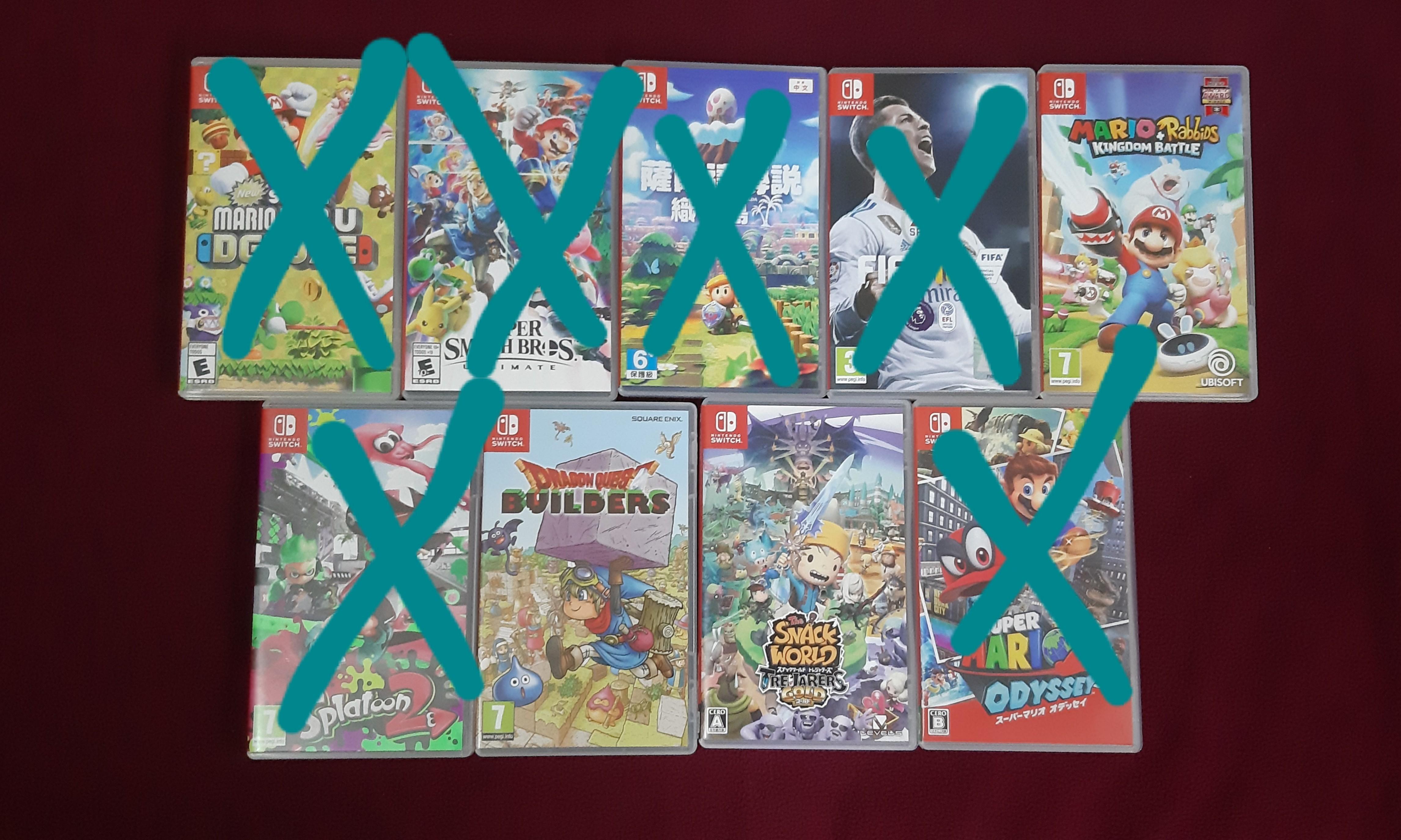 Switch Games （分類：Nintendo 任天堂）位於 Hong Kong。 由 anchoritelcy 提交（商品編號 1031004499，圖片 1）。簡介： Mario + Rabbids Kingdom Battle --> $200 Bungeon Builder --> $200 Snack World --> $150。