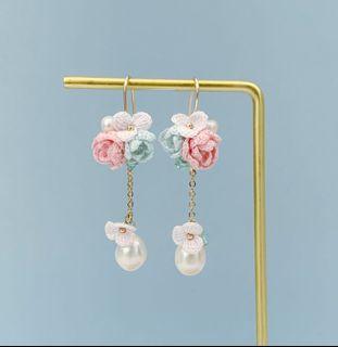 14k gold filled flower and pearls earrings