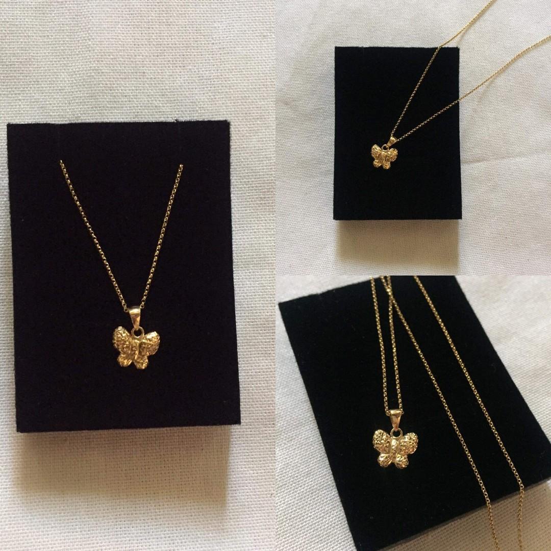 18k Saudi Gold Butterfly Necklace 