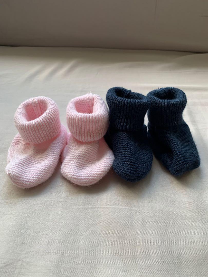 pink and blue booties