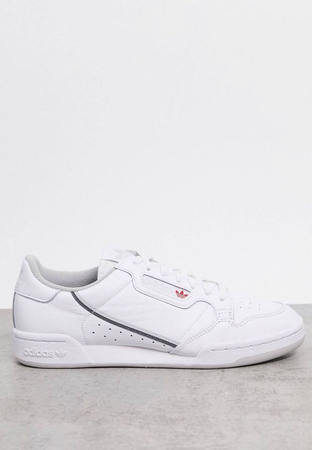 Adidas originals continental 80 trainers in white & grey clearance