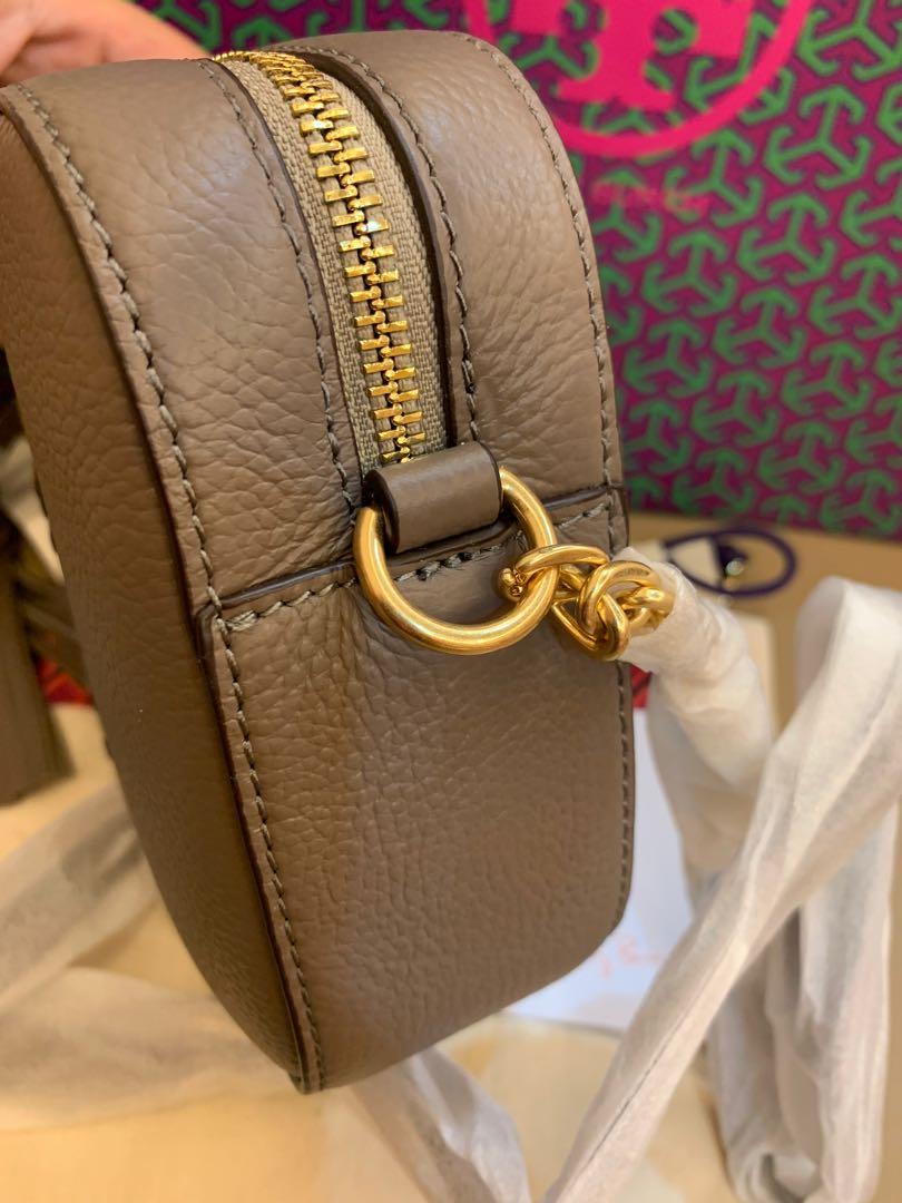 Tory burch mcgraw camera bag silver maple on sale