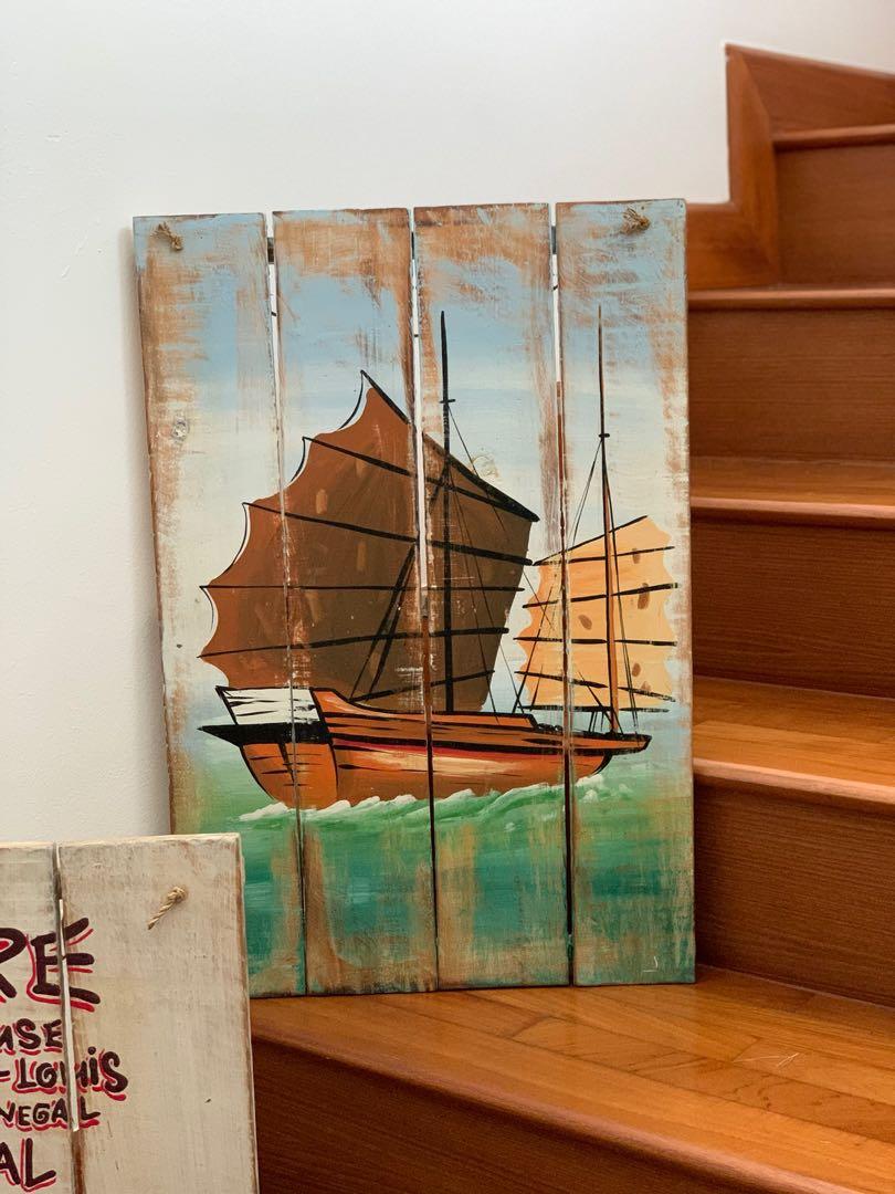 Beach theme wood decor hanging, Furniture, Home Decor, Others on Carousell