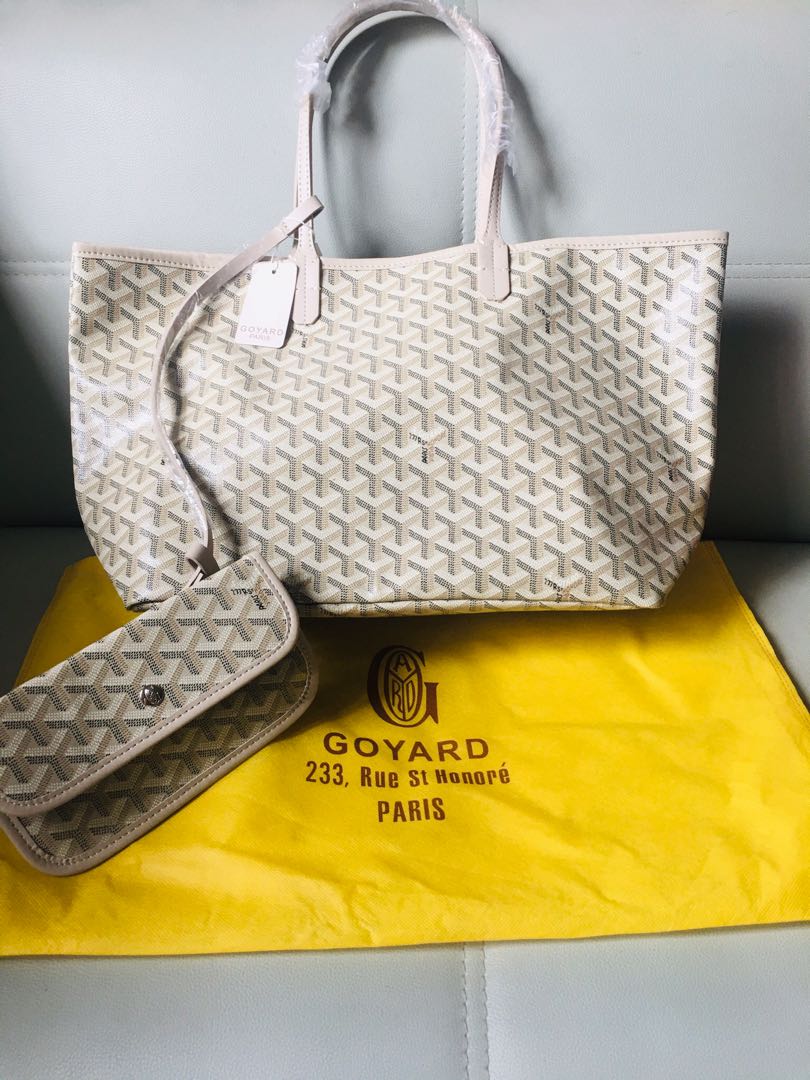 Beige tote bag, Goyard tote bag, leather tote from Korea , new with dust bag  Free SF delivery , 女裝, 手袋及銀包, Tote Bags - Carousell