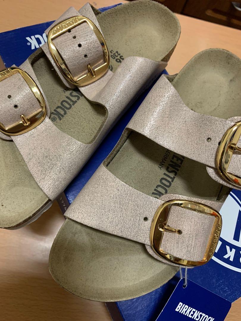 arizona big buckle washed metallic rose gold