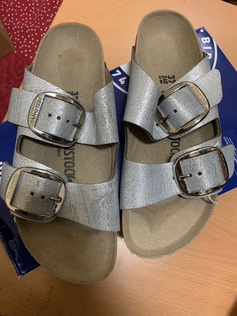 birkenstock arizona big buckle silver