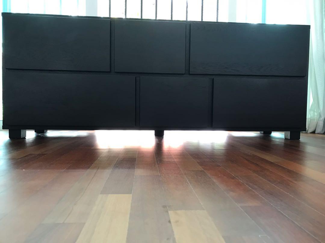 Black Cabinet Habitat Furniture Shelves Drawers On Carousell