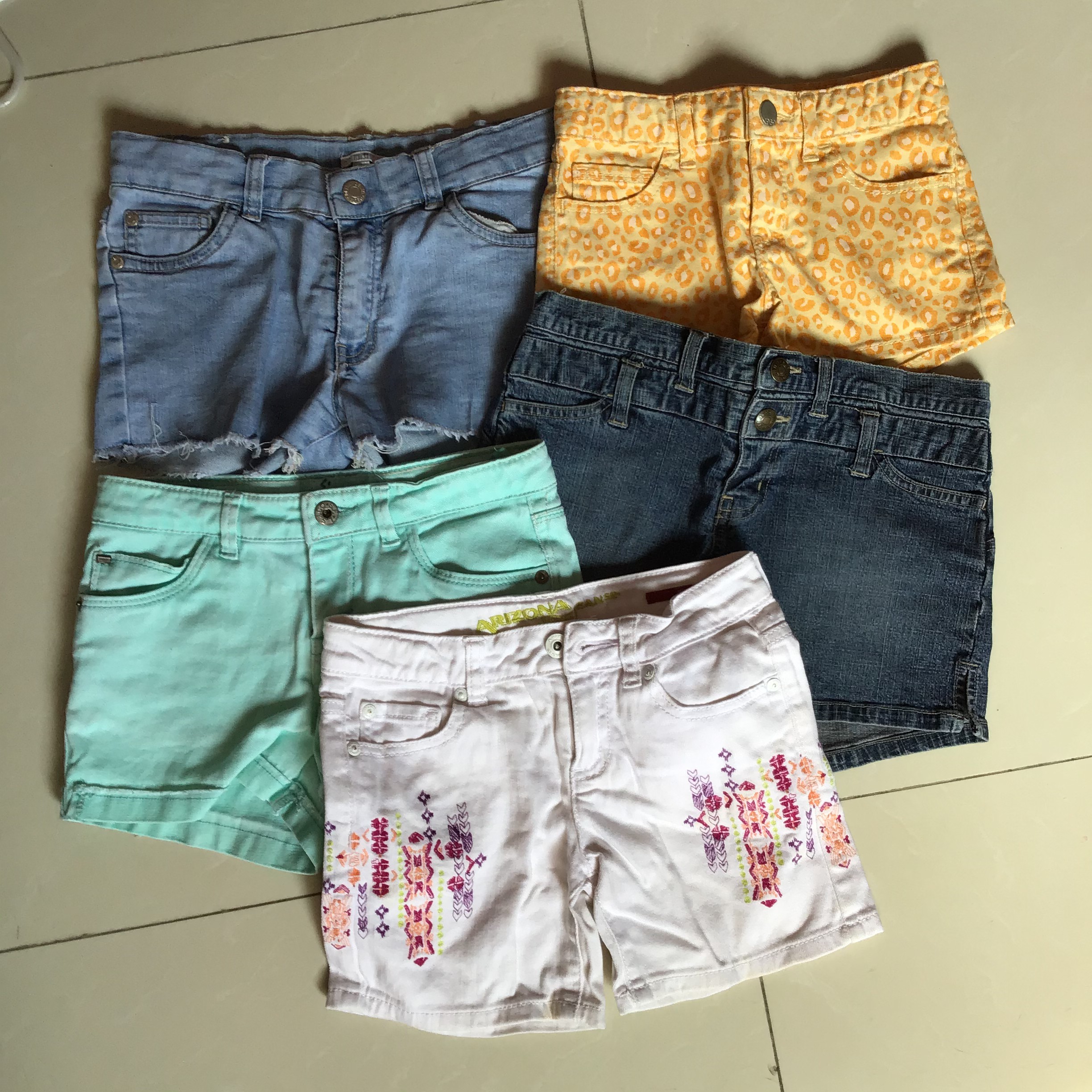 branded denim shorts