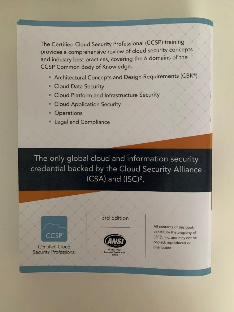 Certified Cloud Security Professional CCSP Official (ISC)2 Student ...