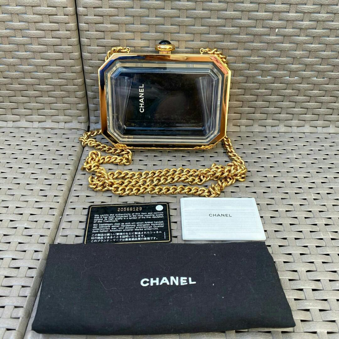 Chanel Gold & Black Transparent Box Timeless Miniadure Bag, Luxury, Bags &  Wallets On Carousell