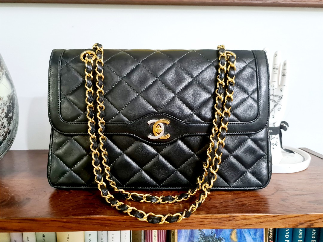 double flap chanel handbag black