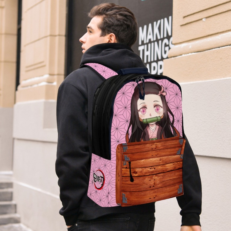 Demon Slayer Kimetsu No Yaiba Nezuko Kamado Anime merchandise Leather Backpack for Traveling Hobbies Toys Collectibles Memorabilia J pop on Carousell