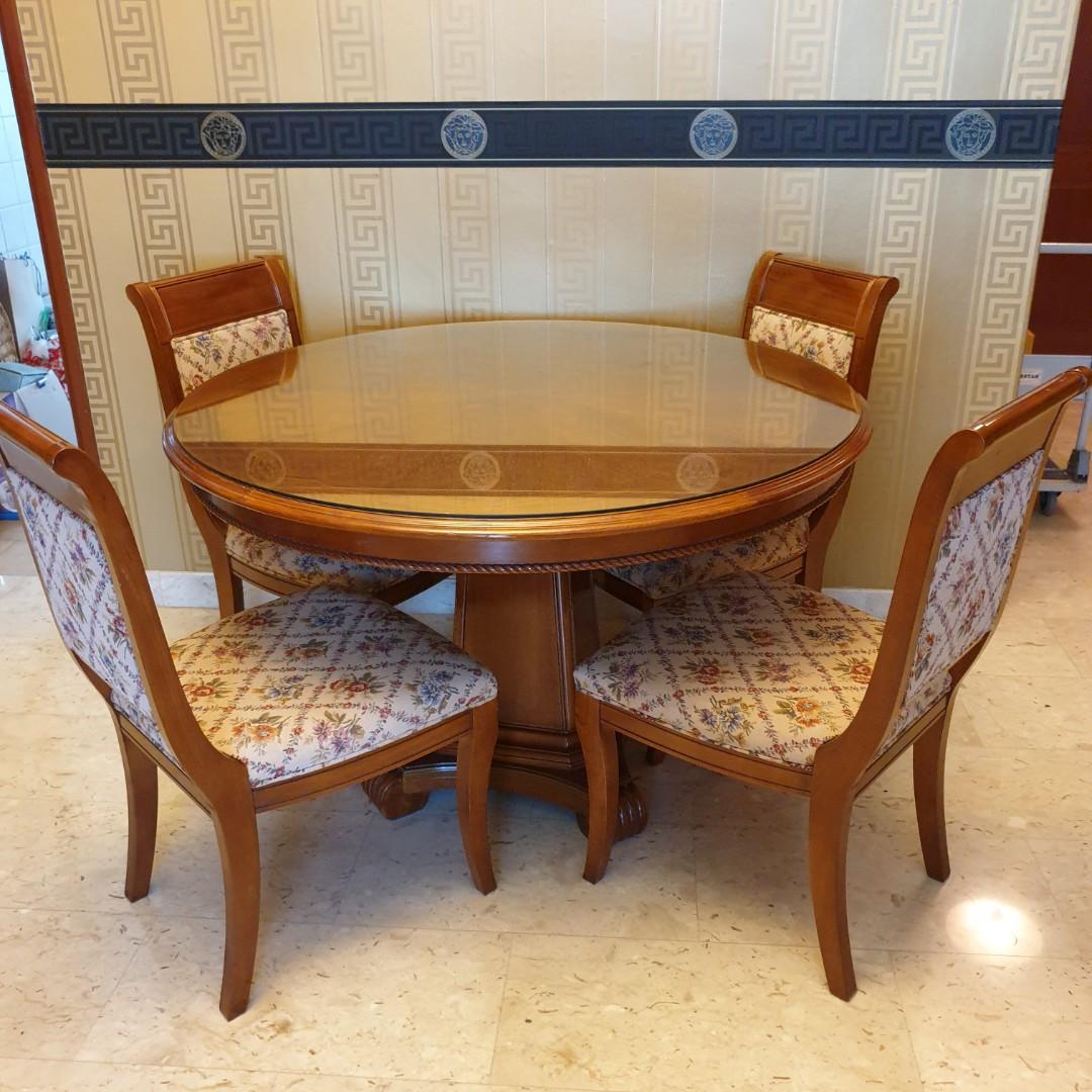Dining Table 6 Fabric Dining Chairs Furniture Tables Chairs On Carousell