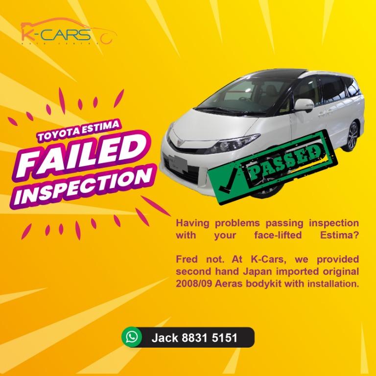 failed inspection for estima car accessories accessories on carousell