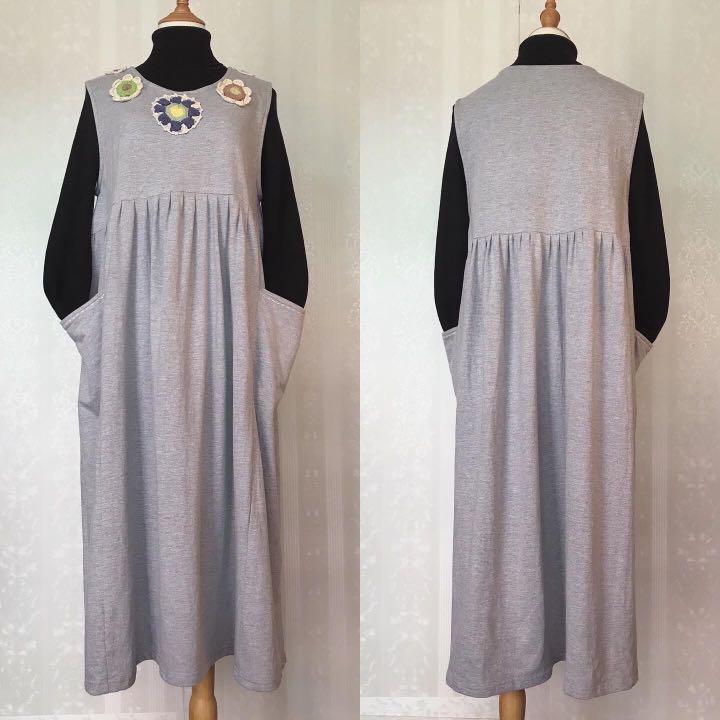 Fillil Grey Midi Dress U2 Inner Included Women S Fashion Clothes Dresses Skirts On Carousell